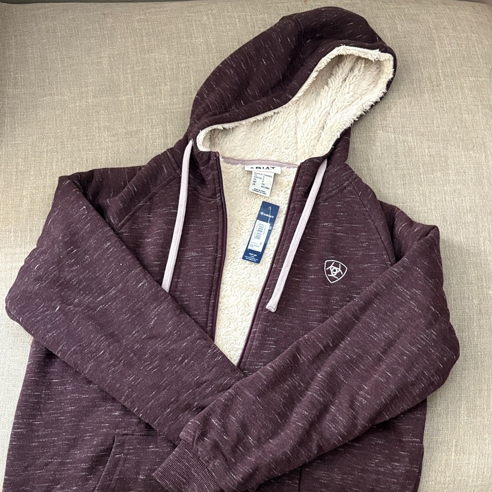 Ariat women’s  Burgundy Zip-Up Sherpa Sweater